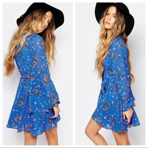 🌼 Free People Lilou chiffon blue dress 🌼